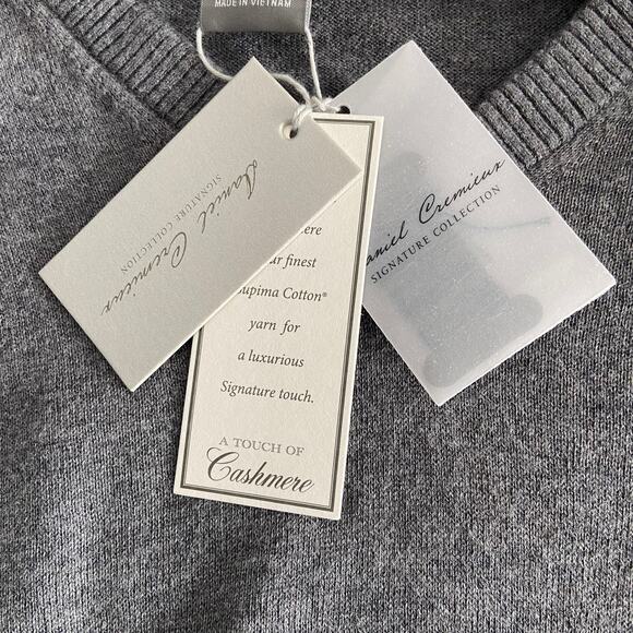 Daniel Cremieux V-Neck Sweater Men's XL Pima Cotton Cashmere Blend Gray NEW - Picture 10 of 15